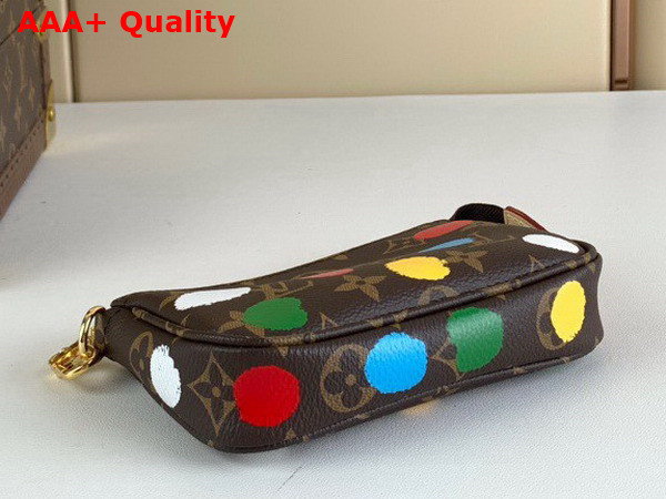 LV x YK Mini Pochette Accessoires Monogram Coated Canvas with 3D Painted Dots Print M81866 Replica