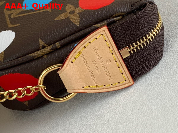 LV x YK Mini Pochette Accessoires Monogram Coated Canvas with 3D Painted Dots Print M81866 Replica