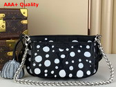 LV x YK Multi Pochette Accessoires Black and White Monogram Empreinte Cowhide Leather with Infinity Dots Print M46410 Replica