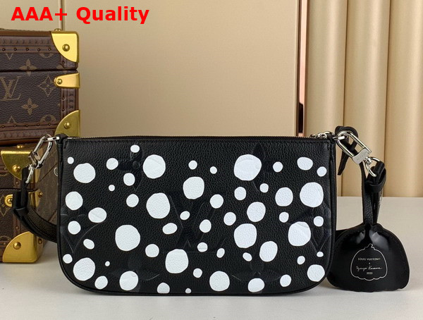 LV x YK Multi Pochette Accessoires Black and White Monogram Empreinte Cowhide Leather with Infinity Dots Print M46410 Replica