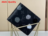 LV x YK Multiple Wallet Black and Silver Monogram Eclipse Coated Canvas with 3D Painted Dots Print M81931 Replica