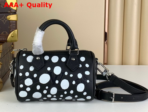 LV x YK Nano Speedy Monogram Empreinte Cowhide Leather Black and White M81910 Replica