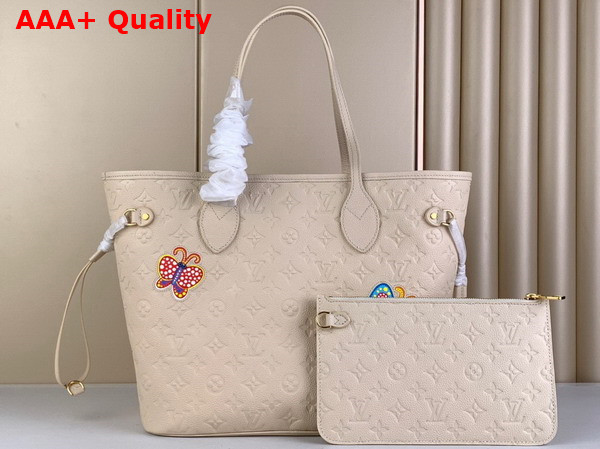 LV x YK Neverfull MM Quartz Embossed Grained Monogram Empreinte Cowhide Leather with Flower Marquetry M21733 Replica