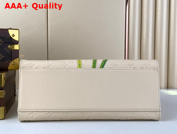 LV x YK Onthego MM Quartz Embossed Grained Monogram Empreinte Cowhide Leather with Flower Marquetry M46416 Replica