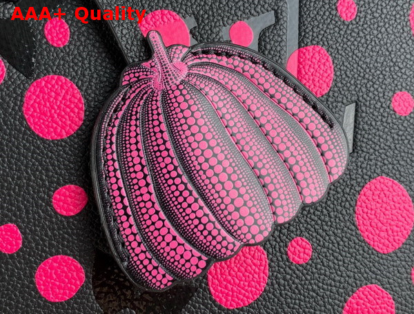 LV x YK Onthego MM Tote Black and Fuchsia Monogram Empreinte Cowhide Leather with Infinity Dots Print M46418 Replica