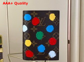 LV x YK Passport Cover Monogram Coated Canvs with 3D Painted Dots Print M81994 Replica