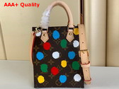 LV x YK Petit Sac Plat Monogram Coated Canvas with 3D Painted Dots Print M81867 Replica