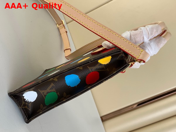 LV x YK Petit Sac Plat Monogram Coated Canvas with 3D Painted Dots Print M81867 Replica