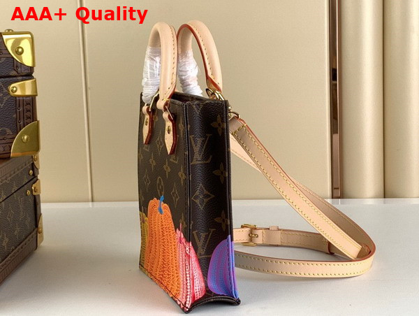 LV x YK Petit Sac Plat Monogram Coated Canvas with Pumpkin Print M82112 Replica