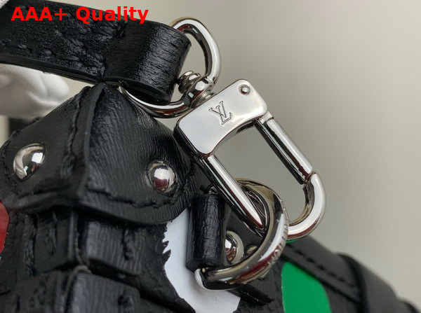 LV x YK Petite Malle in Black Taurillon Bull Calf Leather with 3D Painted Dots Print M21621 Replica
