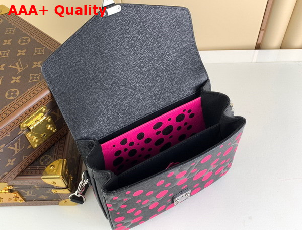 LV x YK Pochette Metis Black and Fuchsia Monogram Empreinte Cowhide Leather with Infinity Dots Print M46420 Replica