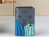LV x YK Pocket Organizer Monogram Eclipse Reverse Coated Canvas with Colorful Pumpkin Print M81969 Replica