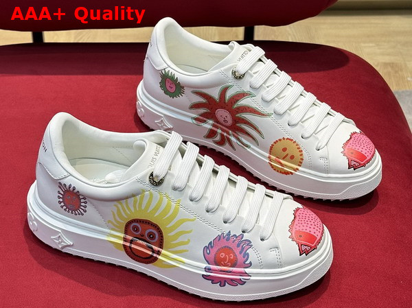 LV x YK Time Out Sneaker in White Calf Leather Printed with a Variety of Colorful Images 1ABD81 Replica