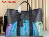 LV x YK Weekend Tote Monogram Eclipse Reverse Coated Canvas with Colorful Pumpkin Print M46434 Replica