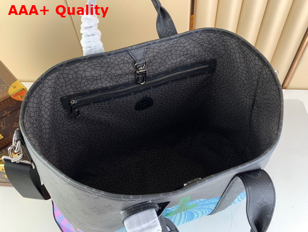 LV x YK Weekend Tote Monogram Eclipse Reverse Coated Canvas with Colorful Pumpkin Print M46434 Replica