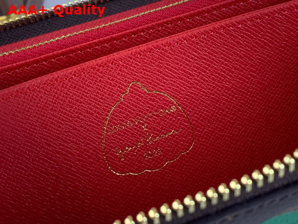 LV x YK Zippy Wallet Monogram Coated Canvas with 3D Painted Dots Print M81864 Replica
