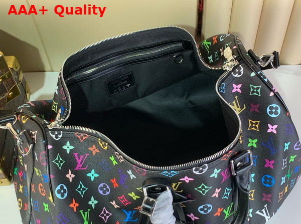 LV x YM Keepall Bandouliere 50 Black Multicolored Monogram Coated Canvas M13745 Replica