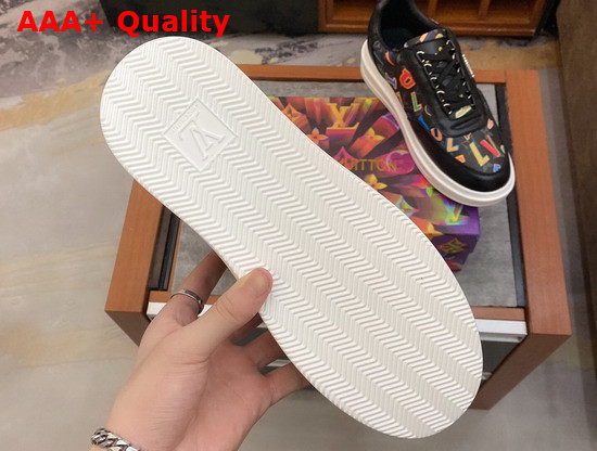 LVXNBA Beverly Hills Sneaker Black Calf Leather and Monogram Eclipse Canvas Replica
