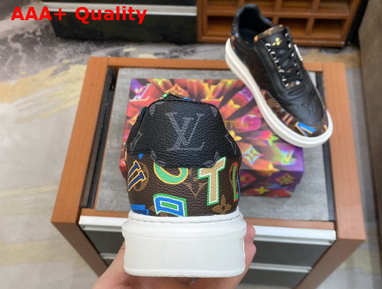 LVXNBA Beverly Hills Sneaker Black Monogram Embossed Grained Calf Leather and Monogram Canvas Replica