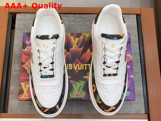 LVXNBA Beverly Hills Sneaker White Monogram Embossed Grained Calf Leather and Monogram Canvas Replica