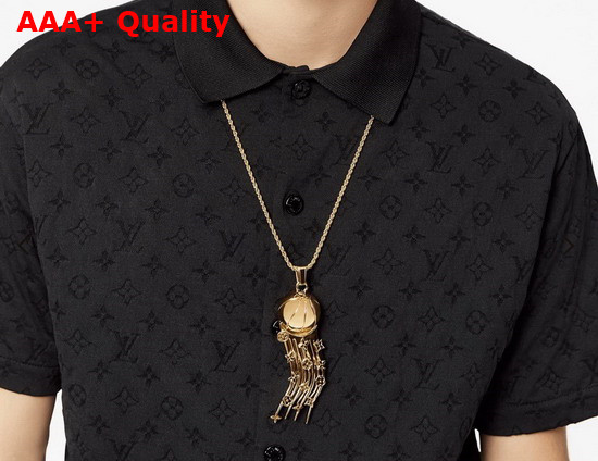 LVXNBA Flying Ball Necklace Gold Color Hardware Chain MP3055 Replica