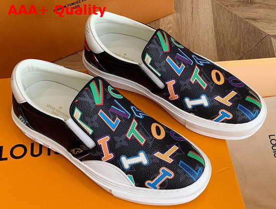 LVXNBA LV Ollie Slip On Sneaker Monogram Eclipse Canvas Replica