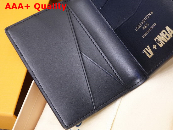 LVXNBA Pocket Organizer Black Cowhide Leather M80615 Replica