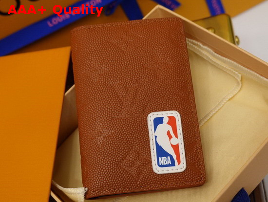 LVXNBA Pocket Organizer Brown Ball Grain Leather M80545 Replica