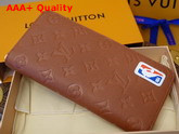 LVXNBA Zippy Wallet Vertical Brown Ball Grain Leather M80548 Replica