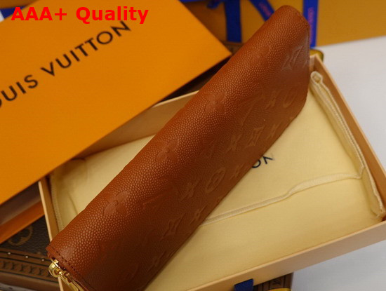 LVXNBA Zippy Wallet Vertical Brown Ball Grain Leather M80548 Replica