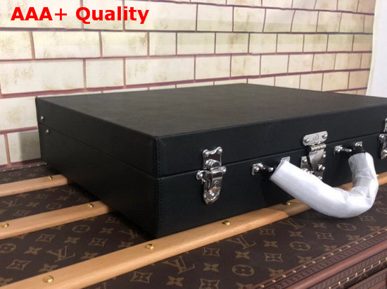 Louis Vuitton 18 Watch Case in Black Taiga Leather Replica
