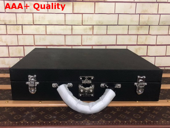 Louis Vuitton 18 Watch Case in Black Taiga Leather Replica