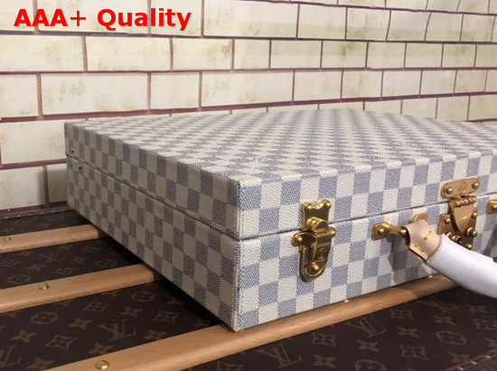 Louis Vuitton 18 Watch Case in Damier Azur Canvas Replica