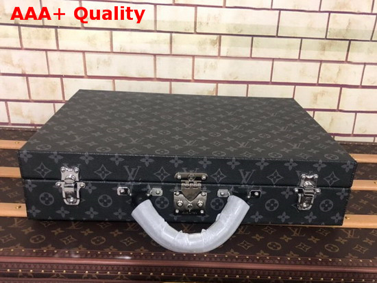 Louis Vuitton 18 Watch Case in Monogram Eclipse Canvas Replica