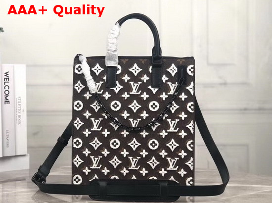 Louis Vuitton 2020 Mens Fashion Show Tote Bag in Embroidered Monogram Canvas Replica
