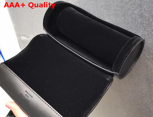 Louis Vuitton 3 Watch Case Taiga Leather Black M32609 Replica