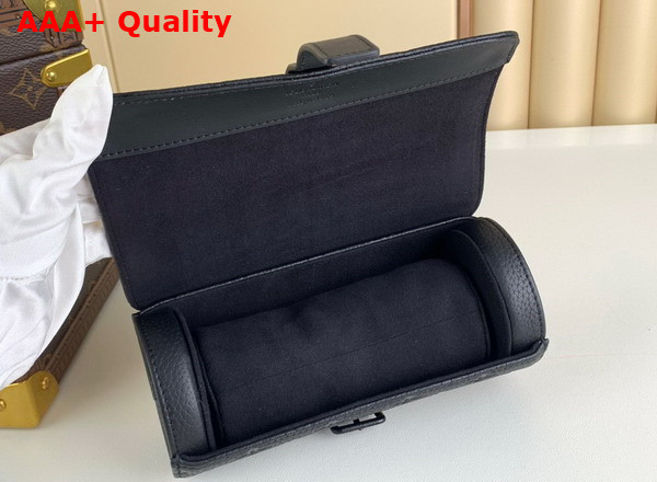 Louis Vuitton 3 Watch Case in Black Monogram Empreinte Leather Replica