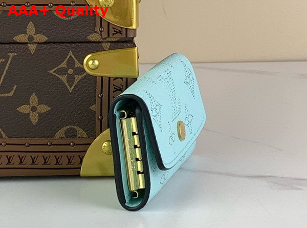 Louis Vuitton 4 Key Holder in Mineral Blue Mahina Perforated Calfskin Leather M83489 Replica