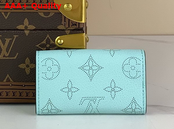 Louis Vuitton 4 Key Holder in Mineral Blue Mahina Perforated Calfskin Leather M83489 Replica