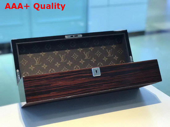 Louis Vuitton 5 Watch Case in Brown Wood and Monogram Canvas Replica