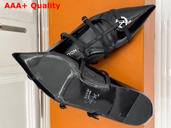 Louis Vuitton 6am Flat Ballerina in Black Patent Calf Leather 1AGWV6 Replica