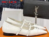 Louis Vuitton 6am Flat Ballerina in Ecru Patent Calf Leather Replica