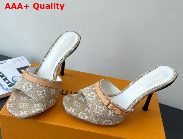 Louis Vuitton 6am Mule in Beige Monogram Denim Replica