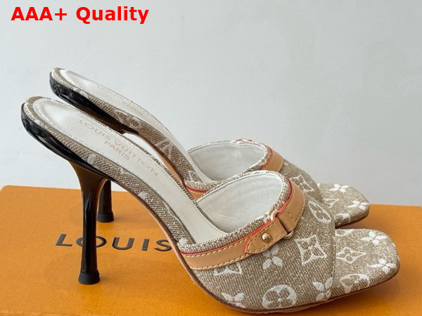 Louis Vuitton 6am Mule in Beige Monogram Denim Replica