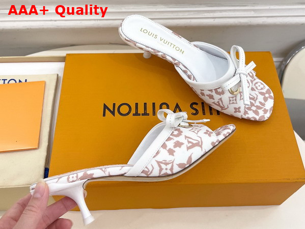 Louis Vuitton 6am Mule in Beige Monogram Leopard Print Canvas 1AJNK7 Replica