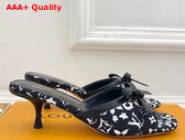 Louis Vuitton 6am Mule in Black Monogram Leopard Print Canvas Replica