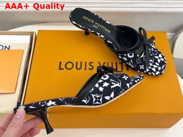 Louis Vuitton 6am Mule in Black Monogram Leopard Print Canvas Replica