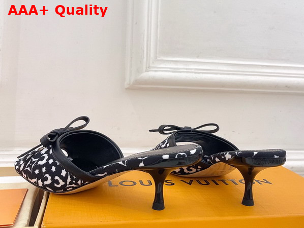 Louis Vuitton 6am Mule in Black Monogram Leopard Print Canvas Replica