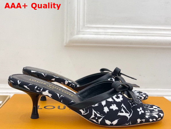 Louis Vuitton 6am Mule in Black Monogram Leopard Print Canvas Replica