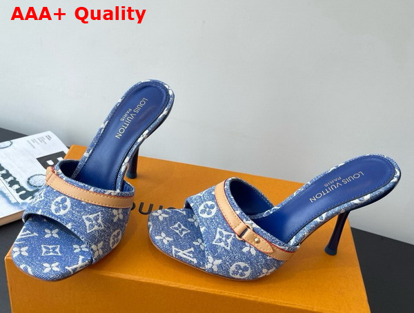 Louis Vuitton 6am Mule in Blue Monogram Denim 1ADIGD Replica